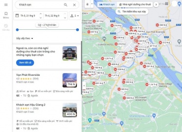 Cách tìm khách sạn gần nhất trên Google Maps
